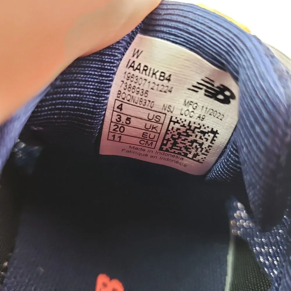 New Balance Fresh Foam Arishi v4 Baby Toddler Size 4c Wide Blue Red Sneaker Shoe